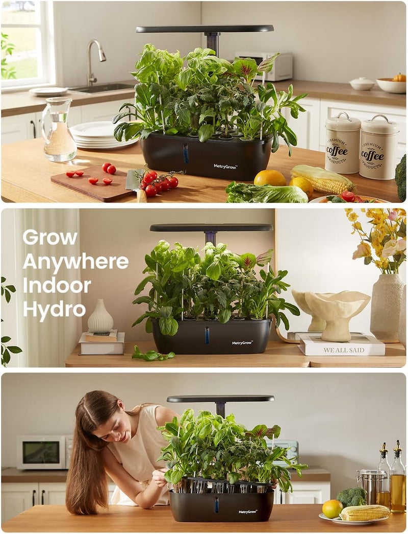 MetryGrow MG-15 Hydroponic Growing System Kits, Smart Indoor Garden with 24W Grow LED Light Full Spectrum, 15 Pods Herb Garden Planter Indoor Gardening for Gifts, Kitchen - Image 4
